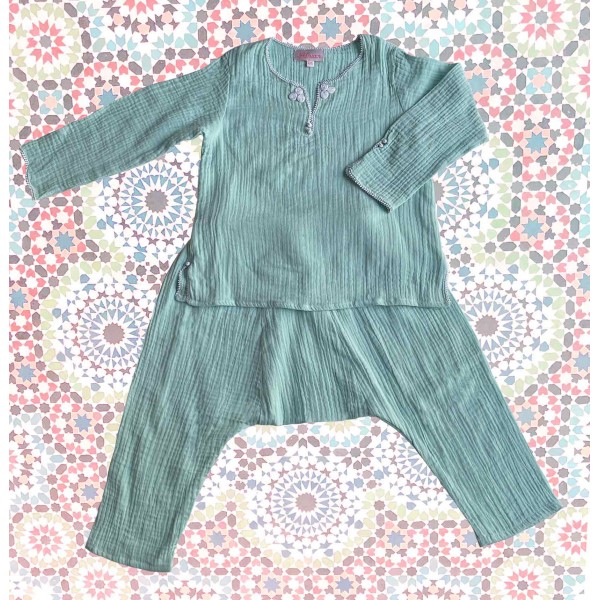 Pyjama Makech Menthe/Blanc